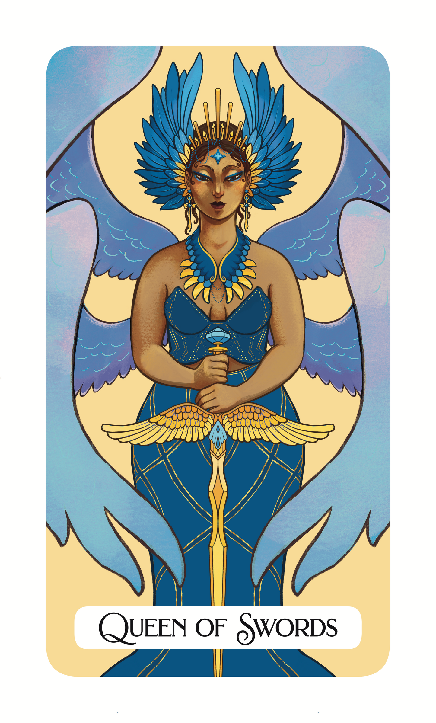Queen Of Swords - Sapphic Magic Tarot